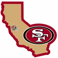San Francisco 49ers Home State Vinyl Auto Decal NFL Football California Shape