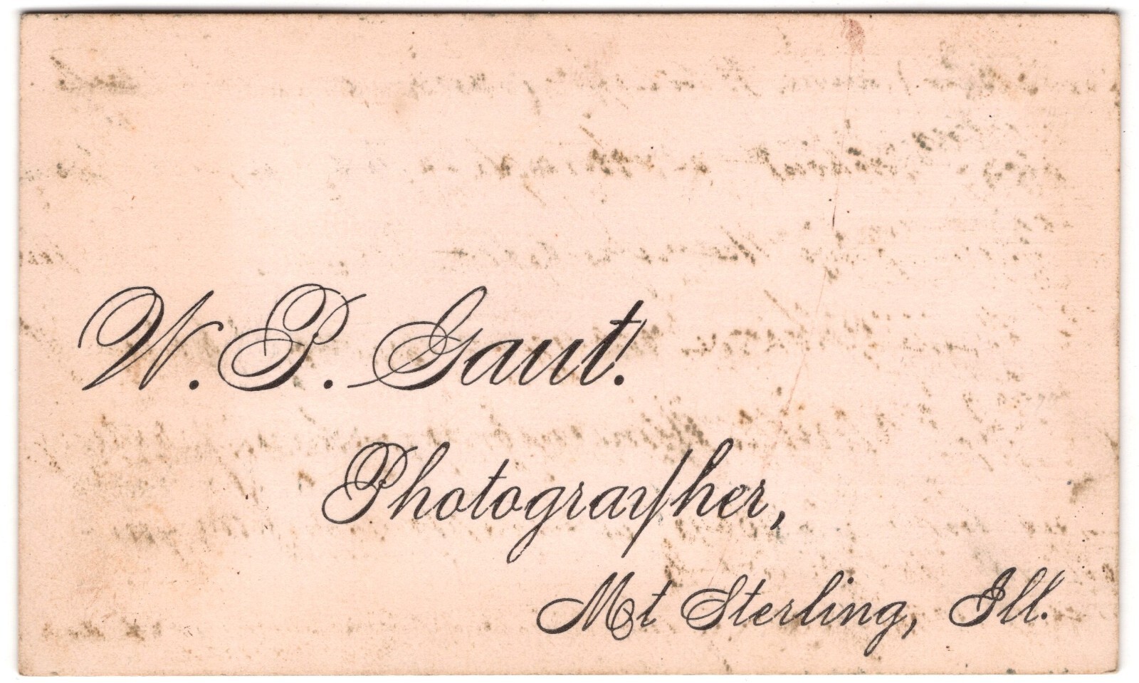 CIRCA 1870s CDV W.P. GAUT OLD LADY IN MOURNING DRESS WITH GLASSES STERLING ILL. — additional view