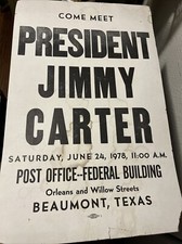 Vintage Ephemera Political Sign President Jimmy Carter 1978 Cardboard Poster