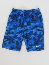 BOYS NIKE CAMO SWIM TRUNKS, BLUE, SIZE LARGE