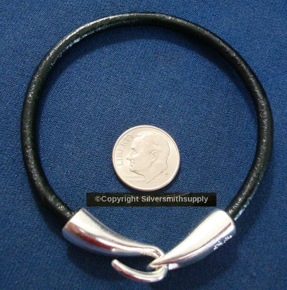 Men's 4mm leather bracelet cord thick leather in black brown rugged natural m127 - Image 2 of 4