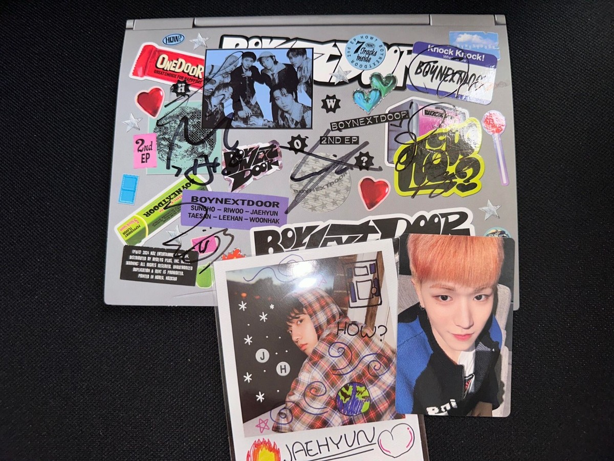 BOYNEXTDOOR OFFICIAL HOW? ALBUM STICKER Ver AUTOGRAPH SIGNED ALBUM