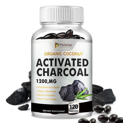 Activated Charcoal 1200mg - Organic Coconut, Cleanse and Detox Alleviate Gas