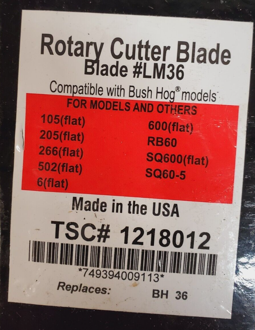 Rotary Cutter Blade For Bush Hog Models LM36 TSC 1218012 eBay