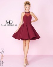 Mac Duggal 48551N Short Burgundy Dress Size 0~LOWEST PRICE ~NEW Authentic    Su3