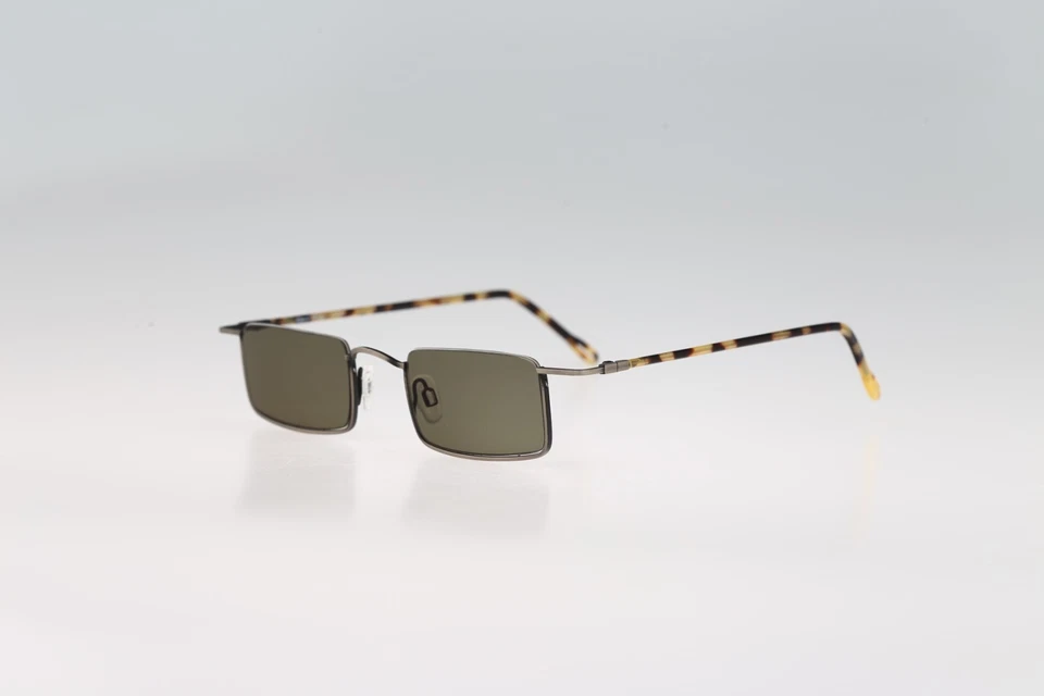 Gafas de sol Robert Rudger 1280 148 37, años 90 antiguas plateadas y tortuga rectangulares Foto 3 de 4