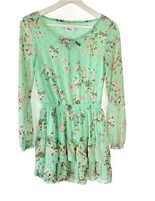 Girls Epic Threads Spring Dress w/ Flowers Butterflies Sheer Long Sleeve LG