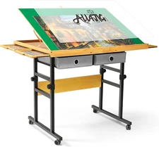 1500 Pieces Jigsaw Puzzle Table with Legs, 34.2"X25.2" Adjustable Puzzle Board f