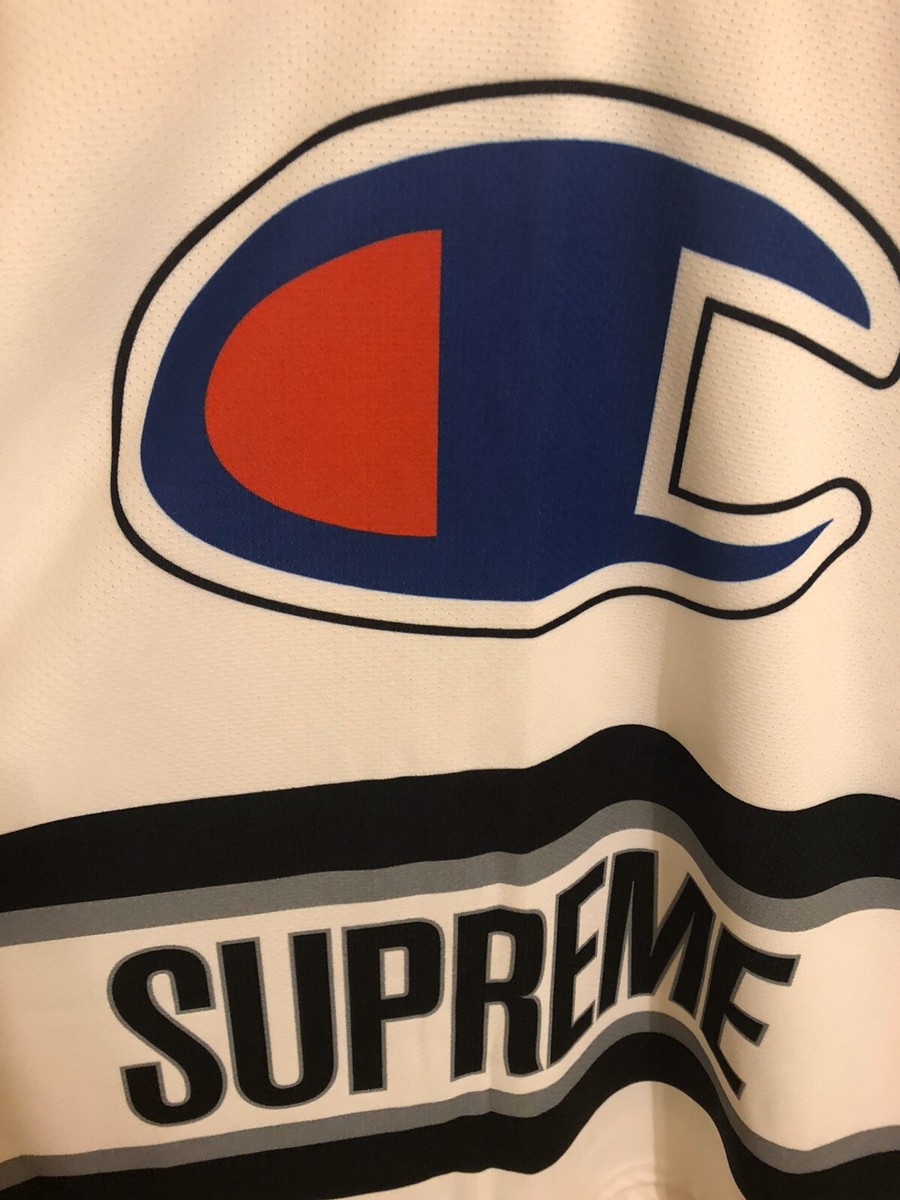 Supreme x Champion Hockey Jersey Top White Black Grey SS14 Supreme x Champion Hockey Jersey Top White Black Grey SS14