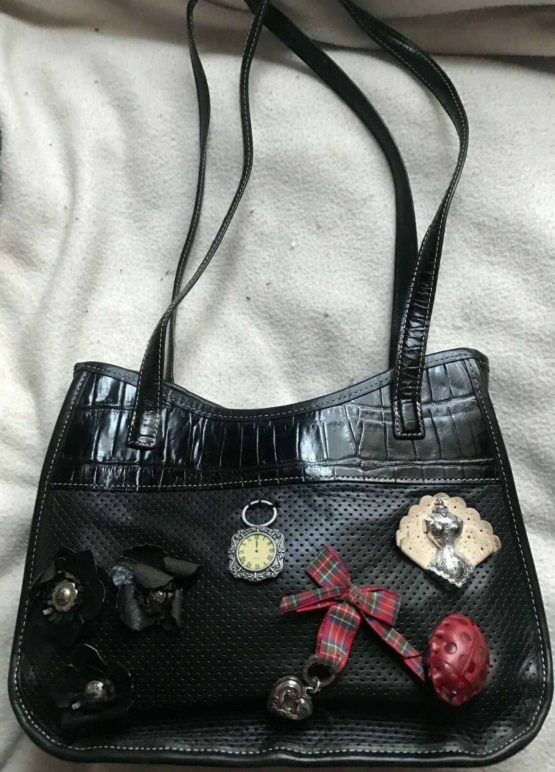 PONY BRIGHTON DONNA BUG FLOWERS CUORE corpetto pezzo a tempo + look antico VINTAGE Borsa a mano