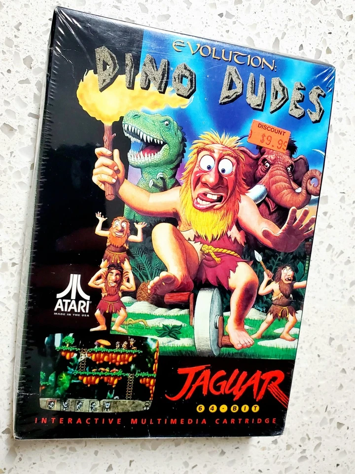 SUPER RARE Authentic Factory Sealed EVOLUTION: DINO DUDES Atari Jaguar GOOD 1994 - Image 3 of 4