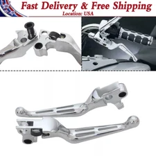 Chrome Motorcycle Brake Clutch Lever Set For Harley Touring Street Electra Glide