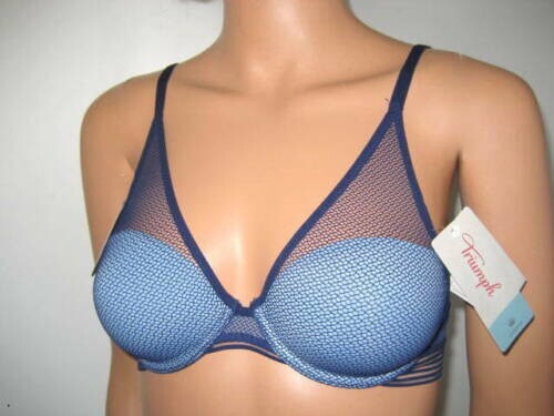 Triumph blue bra size 32C Infinite Sensation soutien-gorge bleu taille 85C - Picture 1 of 4