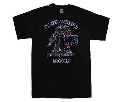 Transformers Optimus Prime Personalized Custom Birthday Shirt in 8 Colors