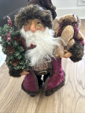 Santa Claus 20 Inches Tall With Teddy Bear