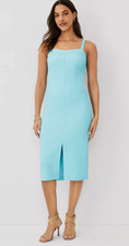 NEW ANN TAYLOR AQUA POP SWEETHEART NECK SHEATH DRESS SZ 2