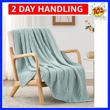 6 Layer 100 Cotton Muslin Blanket, 60"x80" Twin Muslin Blanket for Couch Bed...