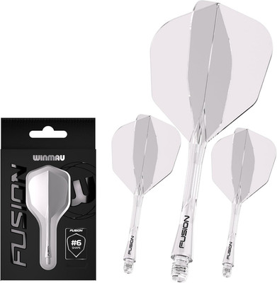 Winmau Fusion Integrated Dart Flights Shafts No6 One Piece System Pack - Clear