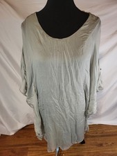 Soft Surroundings Morlaix Silk Dress Sage PS Drapey Flowy Sophisticated NWOT