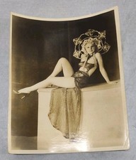 Burlesque Vaudeville Tanya Lee Publicity Photo 1930s Sexy Headdress Showgirl Vtg