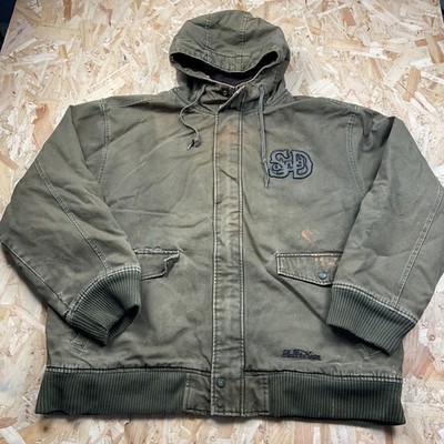 Vintage Stall and Dean Khaki Grün Sherpa Gefüttert Parka Jacke Mantel Active XXL
