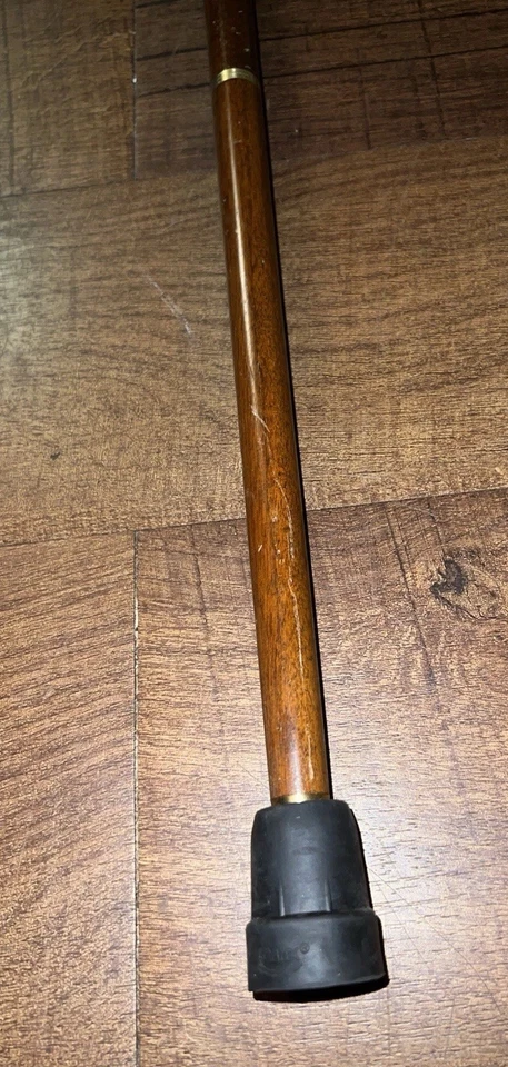 Vintage Brass Duck Head Cane 3pc Wood Walking Stick Travel Collapsible 36” - Image 2 of 4