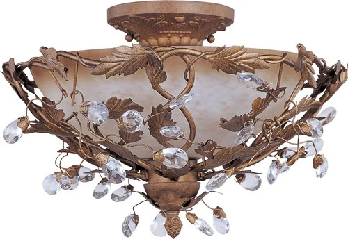 Maxim 2859EG Elegante 16.5" 3-Light Semi-Flush Mount in Etruscan Gold - Picture 2 of 2