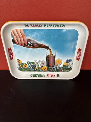Vintage 1960'S COCA-COLA Metal Tray; BE REALLY REFRESHED