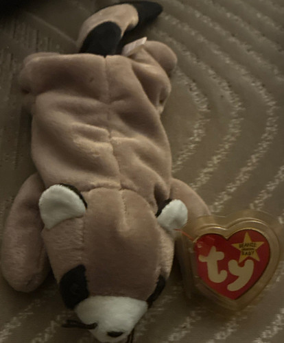 Ty Beanie Baby Raccoon Plush Toy with Heart Tag