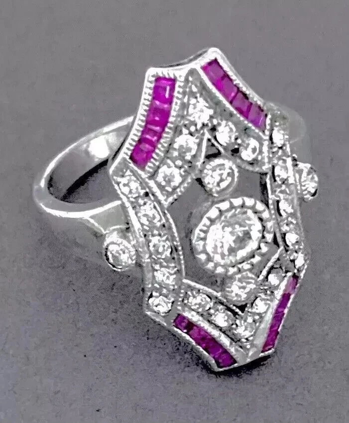 Bague diamant et saphir créée en laboratoire de 3 carats en finition or... - Photo 3/4