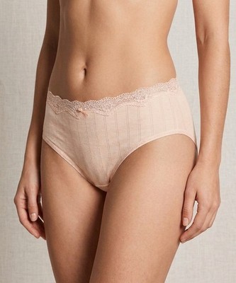 3er Pack CALIDA Slips L Damen SUPIMA Baumwolle OEKO-TEX Spitze Nude Hautfarben 