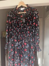 ASOS Design Long Black Floral Dress Size 12 Tall Ruffled Maxi