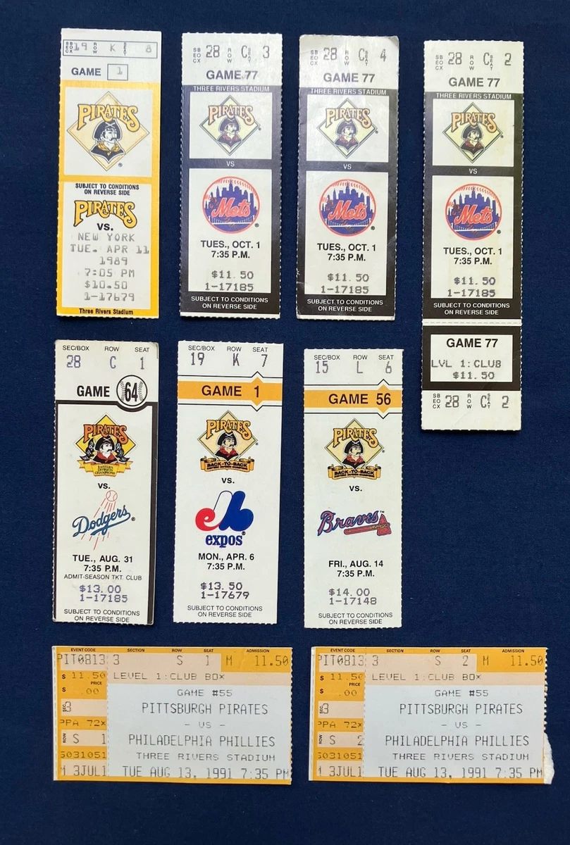 Pittsburgh Pirates Vintage Baseball Ticket Stubs for sale | eBay