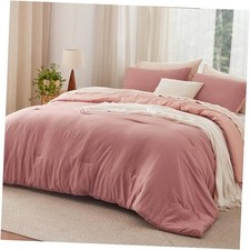 Queen Comforter Set, Pink Clay Soft Queen 90"x90" 35 - Pink Clay/Pink