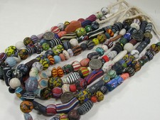 4 Strands 24" India Handmade 2nd Quality Replica African Trade Beads PO-9   