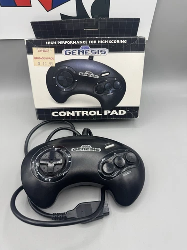 BOXED SEGA GENESIS GAME CONTROL PAD CONTROLLER 3 BUTTON 1989 ORIGINAL VINTAGE