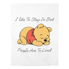 Sleepy Bear Illustration Baby Swaddle Blanket  Cute Nursery Quote