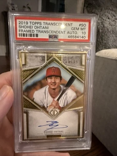 2019 topps transcendent shohei ohtani auto gold frame /25