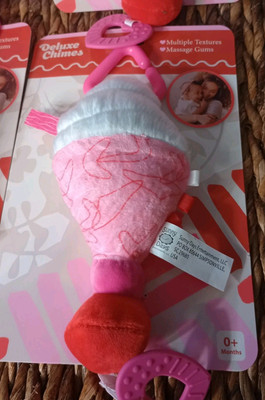 Sunny Days Delux e Chimes Baby Toddler Teether & Crinkle Book Multi Textures Red