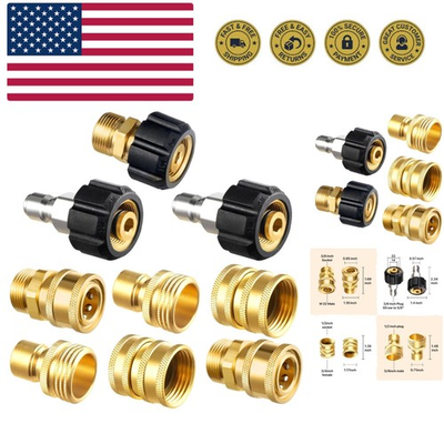 #ad Pressure Washer Adapter Set Quick Disconnect Kit M22 14 mm Quick Connect Sw... $57.74