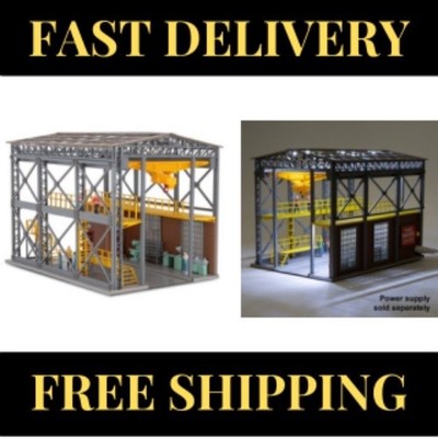 HO Scale Engine Maintenance Facility LED Lighted Built Structure Tren Maqueta