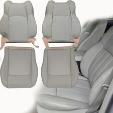 For 2005-2010 Chrysler 300c Front Bottom Top Seat Cover Leather Light Gray