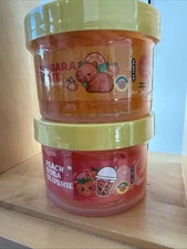 2 pack Peachybbies Capybara Treats And PeachBoba Slushie