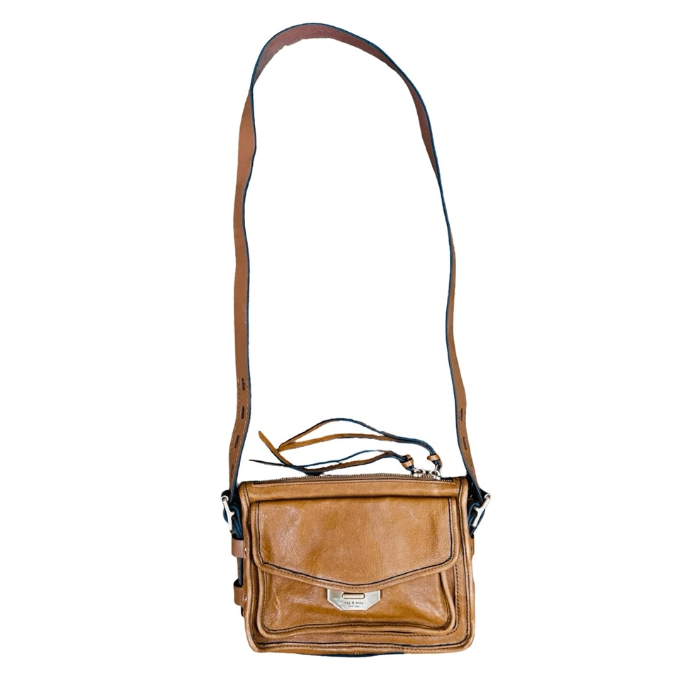 rag & bone Small Field Leather Crossbody Messenger Bag 8.75” x 6” x 3.75” Brown - Image 4 of 4