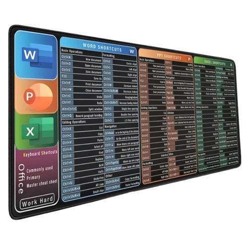 NonSlip Gaming Keyboards Pad with Useful Excels Word Cheats Sheet Computer Mats - Picture 11 of 16