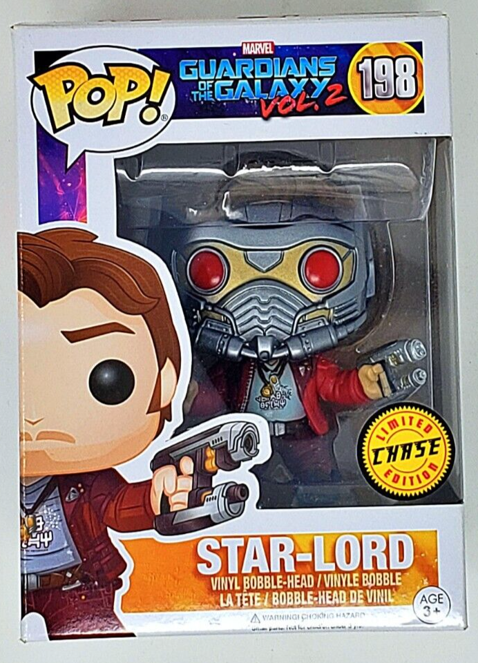 Star-Lord (Chase Edition): Guardians of The Galaxy 2 x Funko POP! Marvel  Vinyl Figure & 1 POP! Compatible PET Plastic Graphical Protector Bundle  [#198