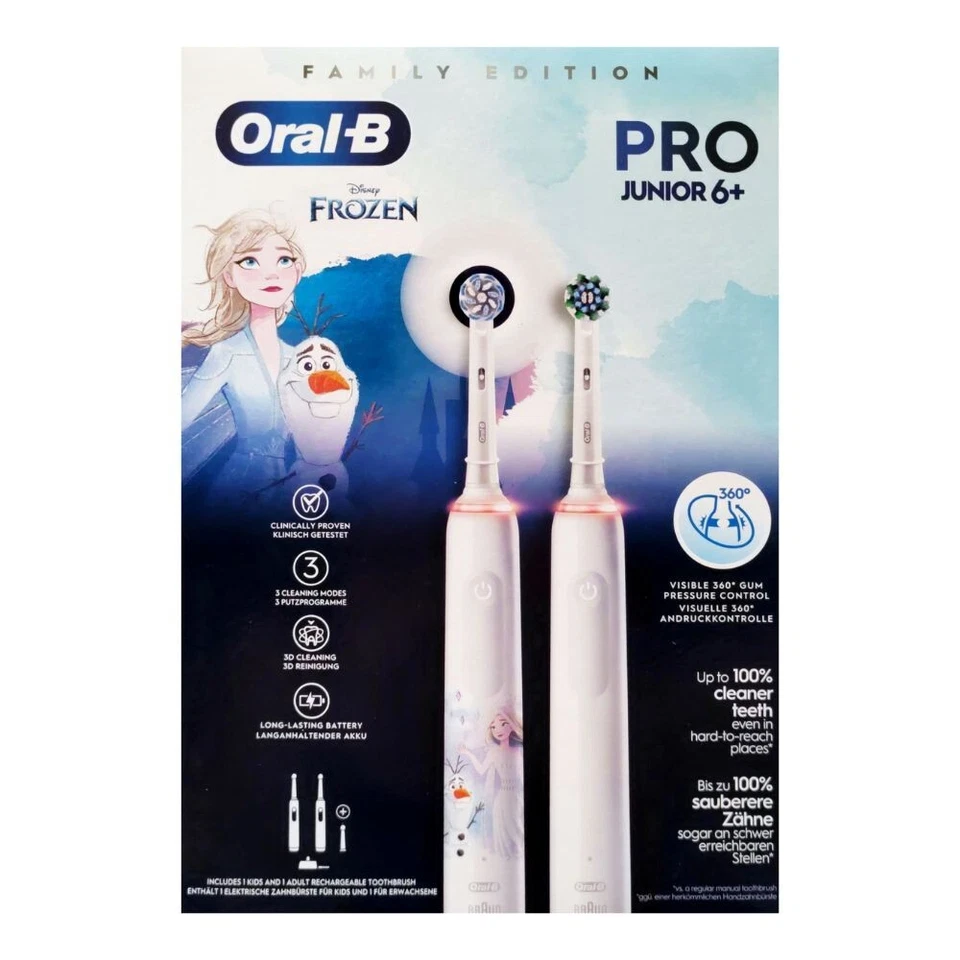 Oral-B Kit 2 Spazzolini Elettrici Family Edition Pro 3 3000 + Junior Frozen