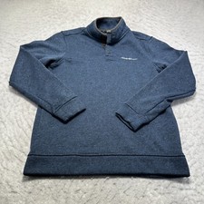 Eddie Bauer Radiator Fleece 1/4 Snap Sweatshirt Blue Mock Mens Size Medium M