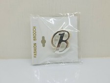 Letter "B" Initial Fashion Brooch Pin Lapel Pin Silver Tone
