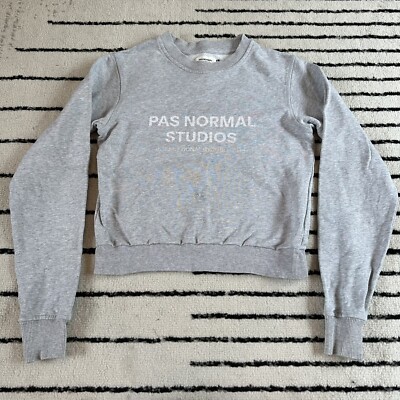 Pas Normal Studios Women s Gray Long Sleeve Crop Sweatshirt Size XXS